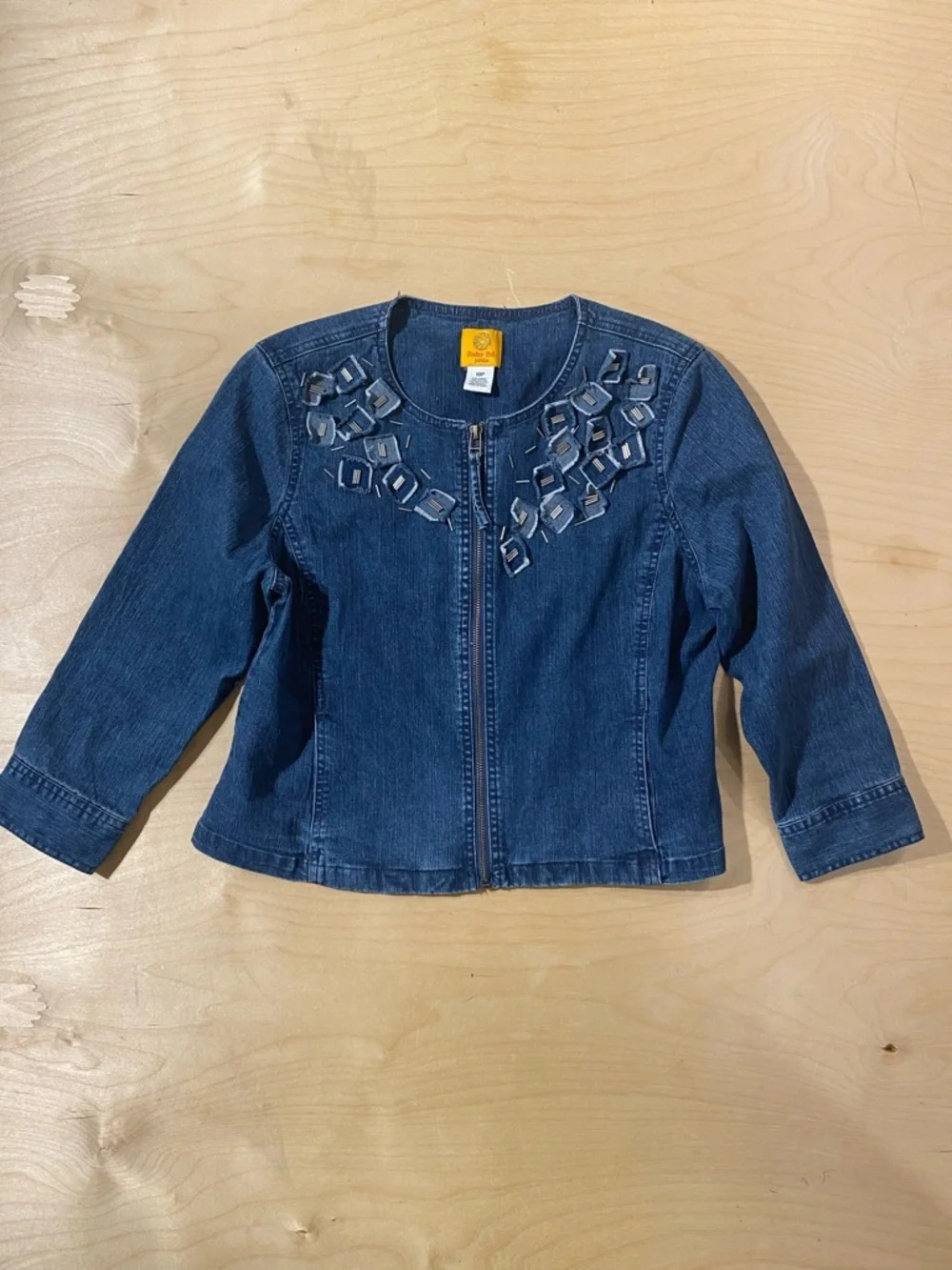Ruby Rd. Blue Denim Jacket with Geometric Embellishments 10P (RB)